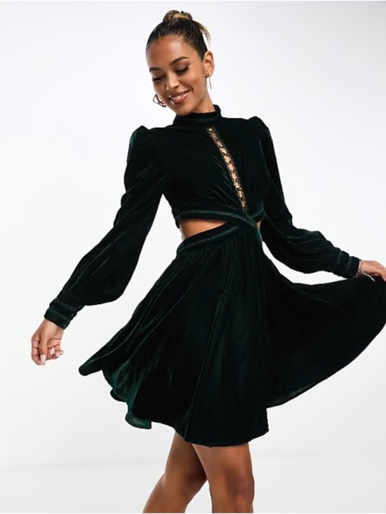 ASOS Dresses & Skirts - ASOS DESIGN Dark Green Velvet Dress